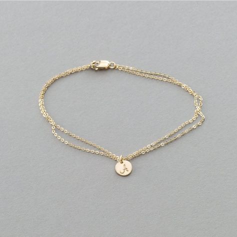 Wrap Armband, Double Chain Bracelet, Initial Charm Bracelet, Diamond Bracelet Design, Jewelry Staples, Gold Bracelets, Classy Jewelry, Delicate Chain, Initial Bracelet