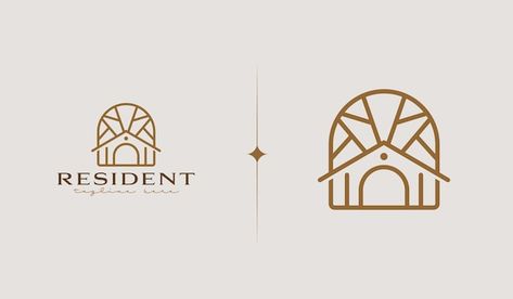 Minimal House Logo Design, Home Logo Ideas, Batik Logo, Interior Design Icon, Villa Logo, Roof Logo, House Logos, House Logo Icon, House Symbol