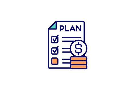 Personal budget planning RGB color icon. Financial goals achievement. Statements and receipts. Budgetary plan. Business operations control. Tracking income and expenses. Isolated vector illustration . If you are interested in custom design or want to make some adjustments to purchase the product, don't hesitate to contact us! bsd@bsdartfactory.com Income And Expenses, Personal Budget, Business Operations, Achieving Goals, Printable Templates, Budget Planning, Rgb Color, Personal Goals, Financial Goals