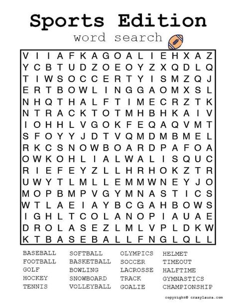 Looking for a fun & cheap way to spend quality time with the kids? Check out these free sports word search printable game sheets! Sports Word Search Printables, Babysitting Worksheets, Sports Word Search, Games To Print, Word Search Free Printable, October Newsletter, Holiday Word Search, Easy Word Search, Word Search For Kids