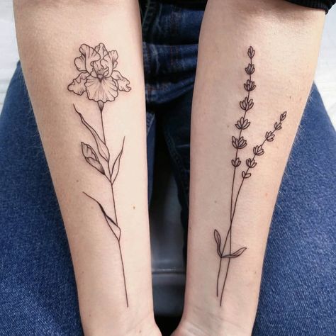 Iris Flower Tattoo, Wildflowers Tattoo, Forearm Flower Tattoo, Iris Tattoo, Lavender Tattoo, Small Forearm Tattoos, Forearm Sleeve Tattoos, Tattoo Prices, Forearm Tattoo Women