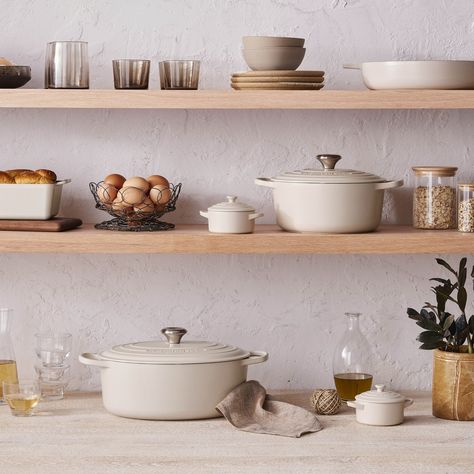 Le Creuset | Soft, sweet, and sophisticated: welcome Brioche. 🍞 Visit the link in our bio to see more of this new matte neutral. | Instagram Brioche, Enameled Cast Iron Cookware, Enameled Cast Iron, Cast Iron Cookware, Le Creuset, Dutch Oven, Cast Iron, See More, Kitchen Design