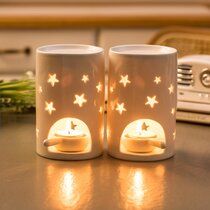 Isabelle & Max™ Ovando Lofier Ceramic Aroma Oil Burner Candle Holder & Diffuser | Wayfair Ceramic Candle Holders Ideas, Sweet Room, Scented Oil Diffuser, Ceramic Oil Burner, Essential Oil Burner, Pottery Candle Holder, Pottery Candle, Light Stand, Flashing Lights