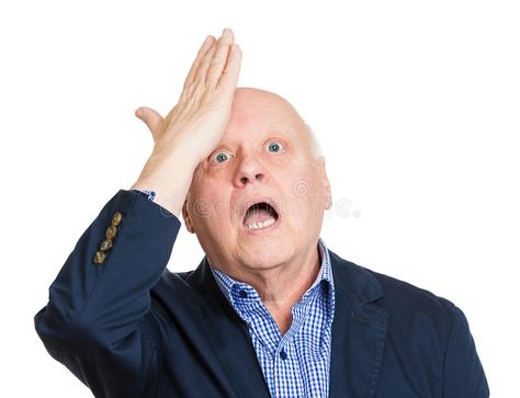 Oops, duh. Closeup portrait, goofy, funny face, senior mature man slapping hand , #Aff, #face, #funny, #senior, #man, #mature #ad Wheat Belly, Short Term Memory, In Shock, Italian Words, Disney Animals, Remember Who You Are, Old Men, What You Think, Losing Me