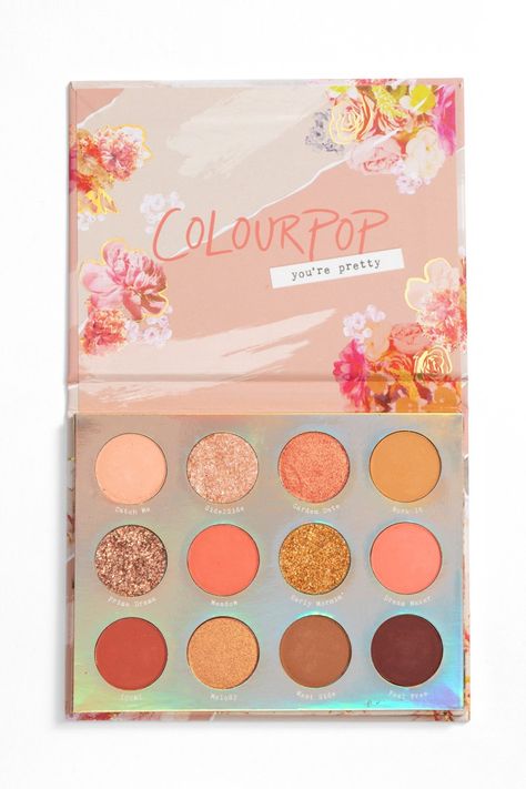 Colour Pop Eyeshadow, Colourpop Sweet Talk, Coral Eyeshadow, Yellow Eye Makeup, Make Up Gold, Affordable Beauty Products, Alat Makeup, Sparkly Makeup, Eyeshadow Tips