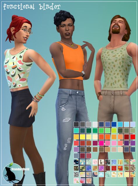 Functional Binder Male Sims, Female Sims, Sims 4 Studio, Sims Four, Sims 4 Update, Sims 4 Mods Clothes, Sims Mods, Maxis Match, Sims 4 Mods