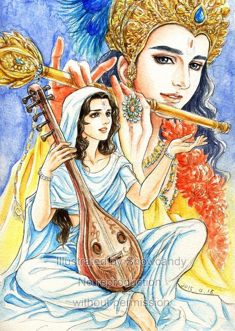 Meera And Krishna, Meera Bai, Painting Krishna, Art Krishna, Krishna Drawing, Krishna Hindu, Animation Art Sketches, Radha Painting, Beautiful Art Paintings