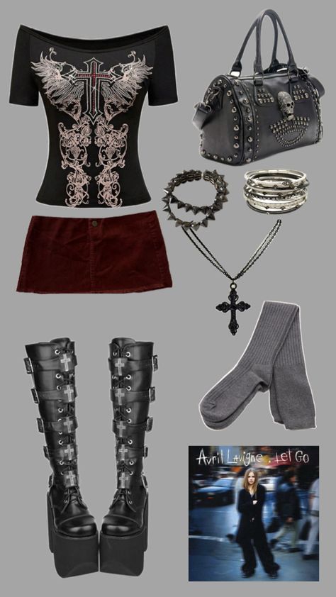 #alternative #emo #grungeoutfits #piercetheveil #fallinginreverse #goth #numetal #fashioninspo Numetal Fashion, Outfit Collage Aesthetic, Aesthetic Goth, Falling In Reverse, Outfit Collage, Y2k Outfits, Pierce The Veil, Gothic Outfits