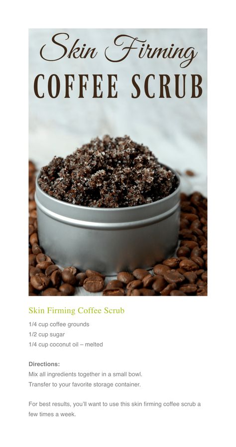 Diy Skin Firming Cream, Recipe For Body Scrub, Diy Self Care Products, Body Scrubs Recipes, Coffee Body Scrub Recipe, Coffee Skin Care, Coffee Body Scrub Diy, Body Scrub Homemade, Diy Salt Scrub Recipe