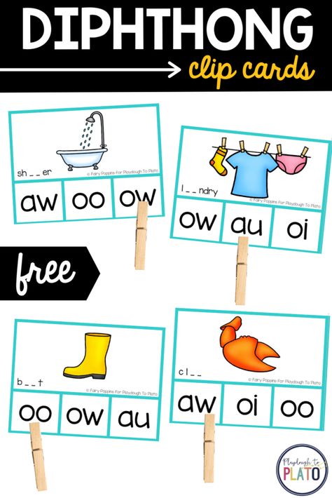 Dipthongs Activities Free, Reading Group Activities, Vowel Teams Activities, Box Activities, Digraphs Worksheets, Playdough To Plato, Word Work Stations, Structured Literacy, Vowel Teams