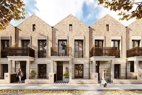 British Homes Awards 2018: vote for your favourite terraced home of the future | Home | The Sunday Times Row House Design, British Homes, Townhouse Exterior, Modern Townhouse, British Architecture, British Home, Townhouse Designs, Narrow House, Brick Architecture