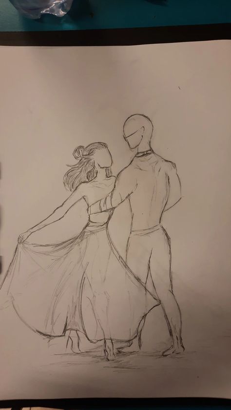 2 People Dancing Drawing, Couples Dancing Sketch, Sketches Of People Dancing, Drawing Of A Couple Dancing, Dancing Couples Drawings, Prom Drawing Art, Drawing Inspo Love, People In Love Drawings, Drawings Of Songs