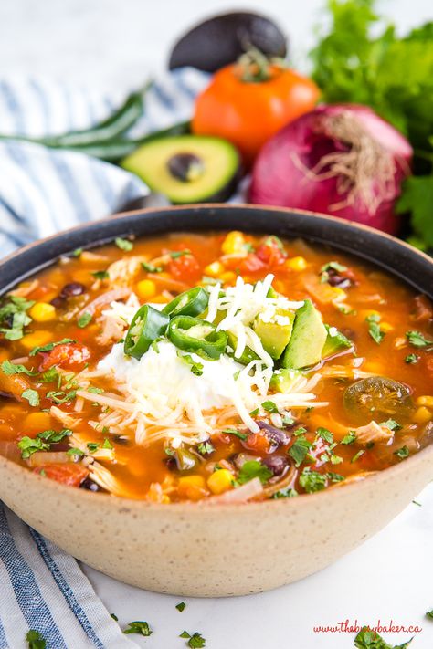 Soup Azteca, Sopa Azteca Recipe, Soup Chicken Tortilla, Taco Stew, Taco Meals, Easy Tortilla Soup Recipe, Mexican Vegetable Soup, Mexican Soups, Mexican Tortilla Soup