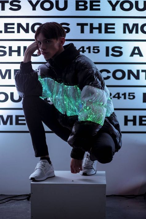 Led Jacket, High Tech Fashion, Tech Outfit, Tech Brand, Light Up Dresses, Smart Textiles, E Textiles, People Reading, Tech Branding