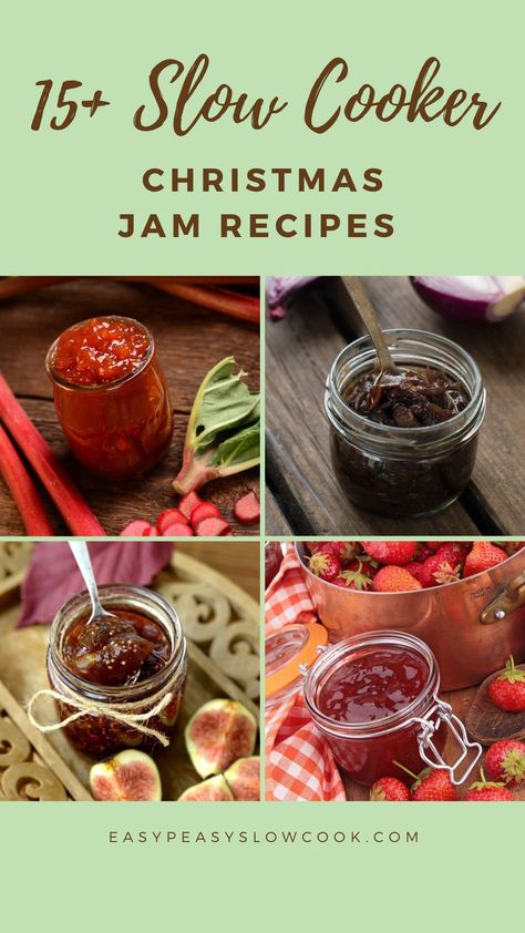 15+ Christmas Slow Cooker Jam Recipes Winter Jams And Jellies, Slow Cooker Jam, Slow Cooker Christmas Jam, Spiced Christmas Jam Recipes, Crockpot Jam, Christmas Jam Recipes, Slow Cooker Christmas, Jelly Maker, Crockpot Christmas