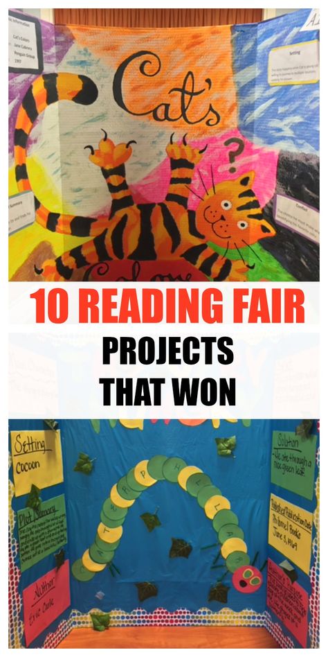 10 elementary reading fair projects that won our school reading fair. These reading fair boards can give you some ideas for reading fair projects. Literacy Fair Projects Ideas, Reading Project Ideas, Book Project Ideas Elementary, Creative Book Report Ideas Elementary, Literature Fair Projects Ideas, Book Report Projects Elementary, Book Projects Elementary, Book Report Poster Ideas, English Fair Ideas