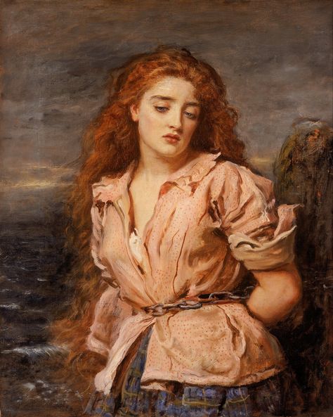 Ephemeral Elegance on Twitter: "“The Martyr of Solway” by John Everett Millais c1871. It shows 18 y.o. Margaret Wilson who was executed by drowning for refusing to swear an oath declaring James VII as head of the church. Her faith made her a celebrated figure of the Scottish Presbyterian movement. Via @NML_Muse… https://t.co/p5G3p579ye" Martyr Of Solway, Hans Thoma, Everett Millais, Google Art Project, Pre Raphaelite Art, Dante Gabriel Rossetti, Galleria D'arte, John Everett Millais, Classic Art Prints