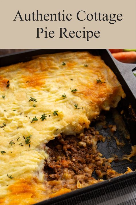 Authentic Cottage Pie Recipe is the traditional version of Shepherd’s Pie that many are familiar with. Its history has humble beginnings, as it was once considered a poor man’s meal, featuring layers of mashed potatoes and lamb mince cooked with red wine and sautéed vegetables. (Interestingly, lobster was also once seen the same way.) Shepards Pie With Crust, Shepherds Pie With Roast Beef, Best Cottage Pie, Classic Shepards Pie, British Cottage Pie Recipe, Lamb Shepherds Pie Recipe Easy, Shepherds Pie Recipe With Tomato Soup, Traditional Shepherds Pie Recipe, Poor Man Meals