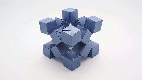 Craft Ideas For Beginners, Aesthetic Paper, Origami Cube, Paper Cube, Origami Architecture, Origami Artist, Paper Craft Ideas, Modular Origami, Colossal Art