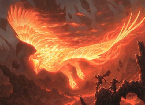 Akoum Firebird - Battle for Zendikar MtG Art Chris Rahn, Firebird Art, Evolved Godzilla, Simbolos Tattoo, Creaturi Mitice, Monster Artwork, Elemental Powers, Fantasy Animals, Mtg Art