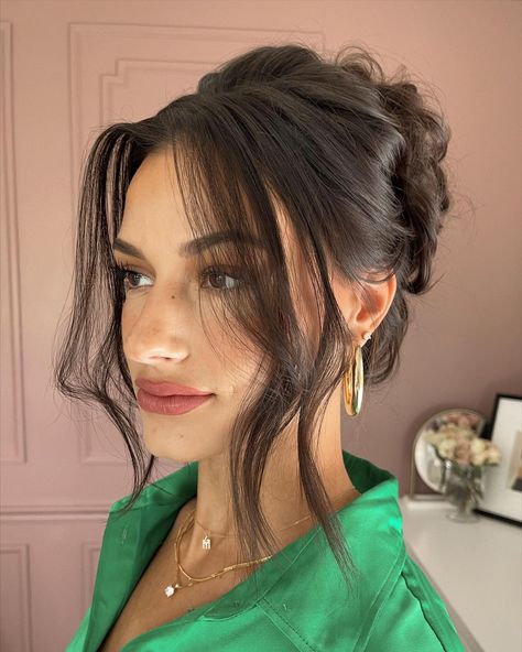 50 Bun Hairstyles That Are Super-Trendy in 2023 - Hair Adviser Beyond The Ponytail, Braidsmaid Hairdo, Occasional Hairstyles, Wedding Guest Hairstyles Updo, Dinner Hairstyles, Rehearsal Dinner Hair, Wedding Guest Updo, Bridesmaid Hair Ponytail, Wedding Updo Hairstyles