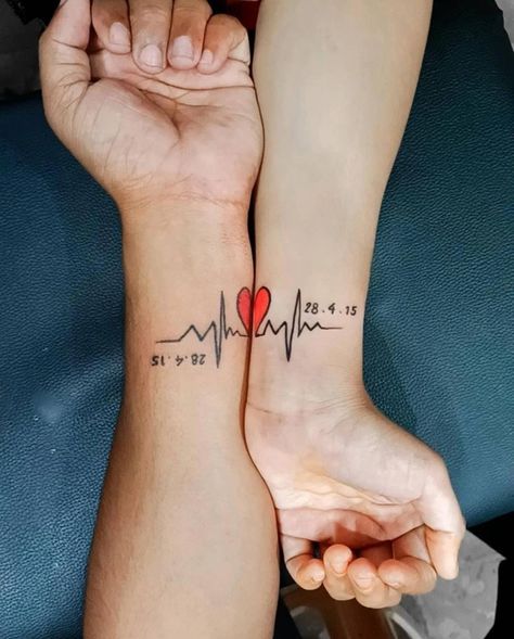 Unique Couple Tattoos For All The Lovers Out There! Couple Design Tattoo, Matching Tattoos Him And Her, Half Tattoo Matching Couple, Couple Cute Tattoo, Tattoos For Him And Her Couples, Better Together Tattoo Couple, Tattoos Love Couple, Him And Hers Tattoos, His And Her Tattoos Couple Tat