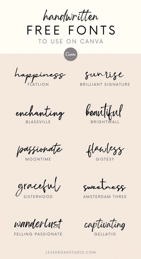 Ten high quality handwritten fonts that are avilable for FREE on Canva! Use these free script fonts in your Canva designs. Best Free Handwritten Fonts, Typographie Logo, Typographie Inspiration, Free Handwritten Fonts, Schrift Design, Canva Fonts, Aesthetic Fonts, Free Script Fonts, Graphic Design Fonts