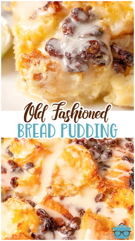 A classic recipe, this Old Fashioned Bread Pudding is easily made with chunks of French bread coated in a delicious custard! Perfect for a dessert, breakfast or brunch! Bread Pudding With French Bread Recipe, Bread Pudding Sourdough, Bread Pudding Recipe Old Fashion With Raisins, Best Ever Bread Pudding, The Best Bread Pudding, Old French Bread Recipes, Bread Pudding With Cream Cheese, Baked Bread Pudding Recipe, Bread Pudding For One