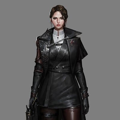 ArtStation - Huntress, Lambo Female Hunter Art, Vampire Hunter Character Design, Hunter Character Design, Vampire Huntress, Female Adventurer, Hunter Character, Female Hunter, Armor Fantasy, Space Pirates