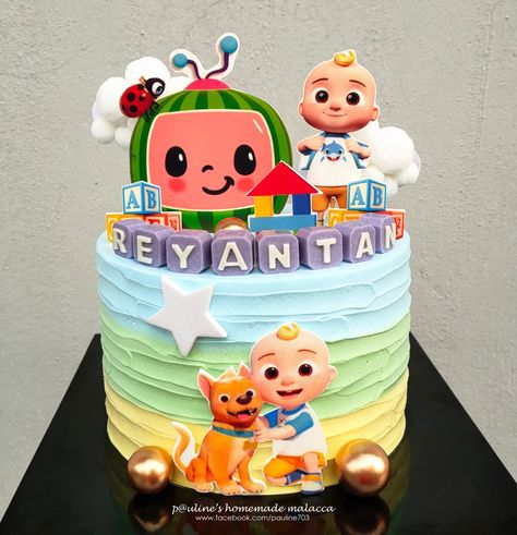 Cocomelon #paulineshomemademalacca Essen, Cocomelon Pastel Cake, Coconelon Boy Cake, Jj Cake Cocomelon, Easy Cocomelon Cake Ideas, Kue Ultah Cocomelon, Cocomelon 2nd Birthday Cake, Cocomelon Pastel Theme, Cocomelon Cake Ideas For Boy