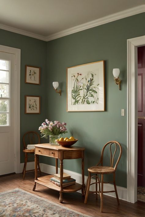 Color Of Wall, Room Colours Idea, Green Kitchen And Living Room Combo, Painting Apartment Walls, Study Room Paint Colors, Sherwin Williams Cilantro, House Paint Interior Ideas Wall Colors, House Paint Ideas Interior Living Room, Gallery Green Sherwin Williams