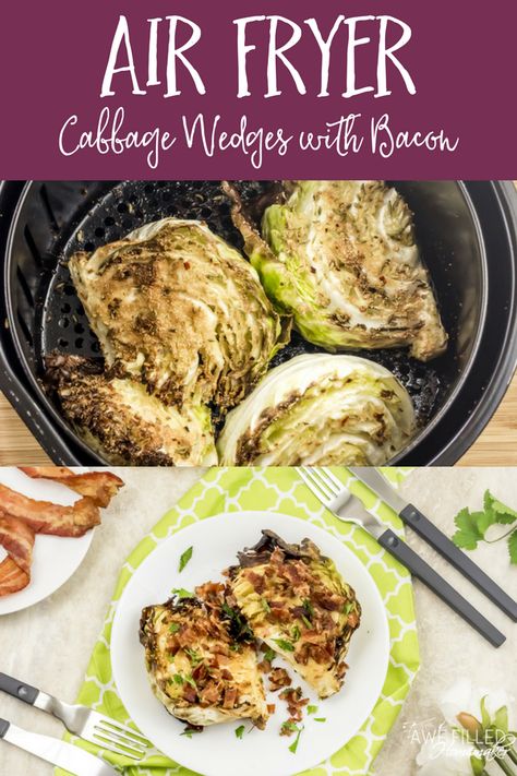 It is the perfect time of year to start thinking about vegetables! Actually, anytime of year is a good time for that! This Air Fryer Cabbage Wedge with bacon recipe is so good! It takes a regular vegetable that is already delicious and kicks it up a notch using your air fryer! #AirFryer #Cabbage #Vegetables #Keto #lowcarb Airfryer Cabbage, Air Fryer Cabbage, Fryer Cabbage, Cabbage Wedges, Bacon Recipe, Air Fryer Oven Recipes, Air Fryer Recipes Easy, Air Fryer Recipes Healthy, Bacon Recipes