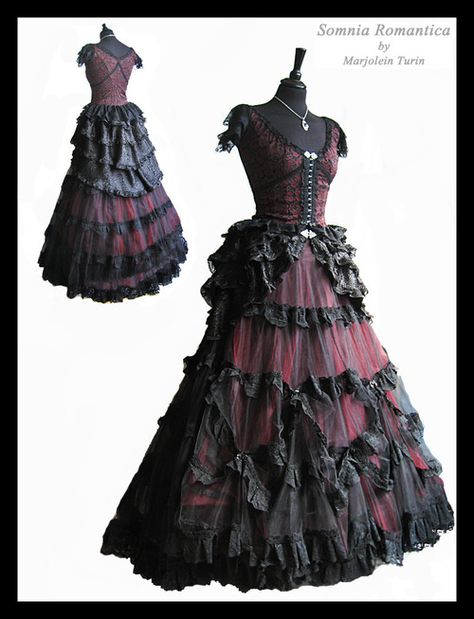 gothic dress I still say SteamGoth. Lets see how long it takes for that to catch on-MJ Gothic Valentine, Moda Steampunk, Steampunk Dress, Punk Dress, Steampunk Costume, Steampunk Clothing, Gothic Dress, Gothic Outfits, Goth Outfits