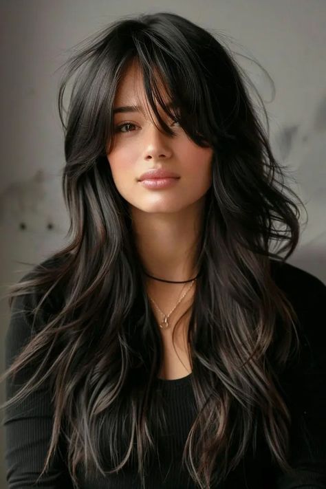 Layers Haircut, Haircuts For Long Hair With Layers, Hair Secrets, Long Layered Haircuts, Long Hair With Bangs, Long Black Hair, Long Layered Hair, Haircuts For Long Hair, Long Hair Cuts