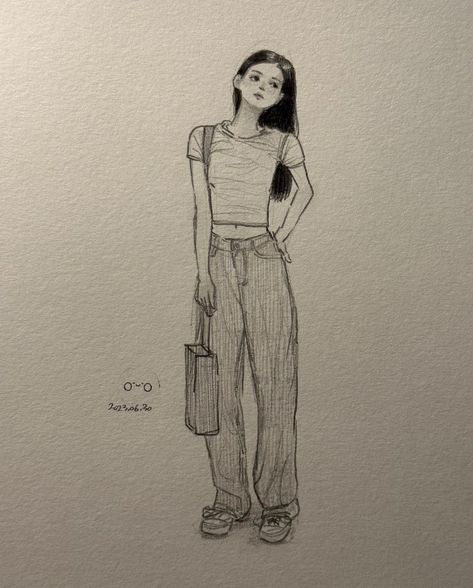 Girl Standing Drawing, Easy Portrait Drawing, Have A Happy Weekend, Sick Drawings, Design Portrait, Instagram 2023, Fashion Drawing Sketches, Body Sketches, Animation Art Sketches