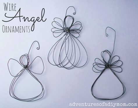 DIY Wire Angel Ornaments Wire Angel, Wire Ornaments, Wire Sculptures, Angel Crafts, Nativity Ornaments, Diy Valentine, Ornament Tutorial, Easy Christmas Diy, Seasonal Crafts