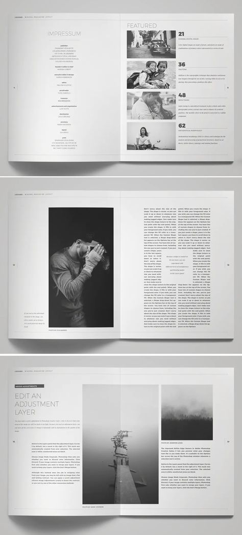 Design Book Layout Ideas, Minimalist Book Layout, Minimal Editorial Layout, Minimal Magazine Design, Minimalist Magazine Design, Magazine Style Layout, Minimal Magazine Layout, Editorial Page Design, Beauty Magazine Layout