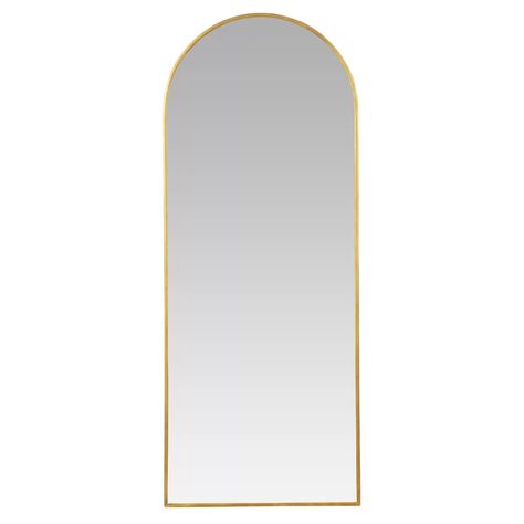 Aspire Modern Arch Floor Mirror | Wayfair.ca Modern Floor Mirrors, Arch Floor Mirror, Gold Wall Mirror, Floor Length Mirror, Gold Mirror Wall, Free Mirror, Mirror Shapes, Metal Floor, Gold Wall