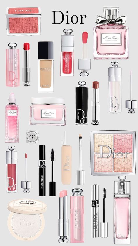 #dior Dior Wishlist, Make Up Dior, Dior Items, Dior Makeup Aesthetic, Dior Gift Set, Dior Products, Dior Wallpaper, Christian Dior Makeup, Blackpink Outfit