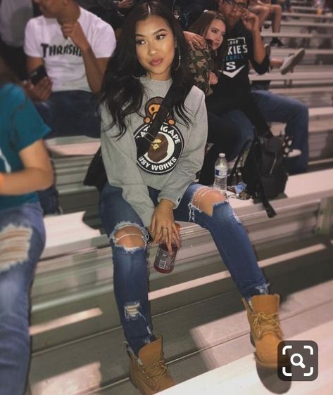 Baddie Outfits For School, Superenge Jeans, Timberland Outfits, Teenage Outfits, Trendy Outfits For Teens, Neue Outfits, Tomboy Outfits, Chill Outfits, Trendy Fall Outfits