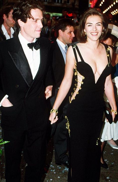 Young Elizabeth Hurley (650×1000) #versace #dress Elizabeth Hurley Young, Black Versace Dress, Hugh Grant, Versace Dress, Elizabeth Hurley, Angelina Jolie, Halter Formal Dress, Pretty Woman, Sleeveless Formal Dress