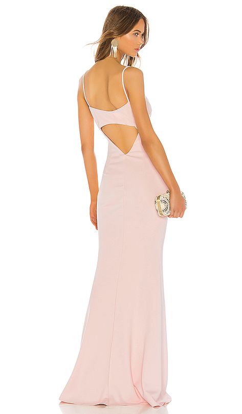 Katie May Bambi Gown in Blush. 295.00 USD Katie May, Pink Gowns, White Gowns, Revolve Clothing, Cutout Dress, Crepe Fabric, Fashion Help, Dance Dresses, Bridal Collection