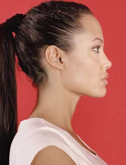 Angelina Side Profile, Rhinoplasty Side Profile, Angelina Jolie Side Profile, Angelina Jolie Jawline, Chin Side Profile, Angelina Jolie Profile, Nose Front Profile, Side Profile Jawline, Angelina Jolie Nose Job