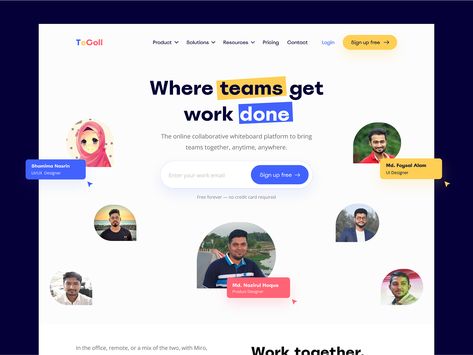 Team Collaboration Landing Page by Md Forhad Alam for Troikagency - UX/UI Design Agency on Dribbble Team Landing Page, Team Collaboration, Team Page, Work Email, Pin Pals, Video Team, Ux Ui, Landing Page Design, Ui Ux Design