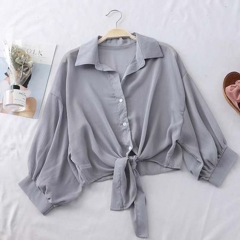 78b9cab19959e4af8ff46156ee460c74desc36267279ri Chiffon Shirts, Satin Shirts, Ladies Chiffon Shirts, Women Ties, Oversized Blouse, Tie Front Blouse, Elegant Blouses, Shirts Women, Tie Blouse