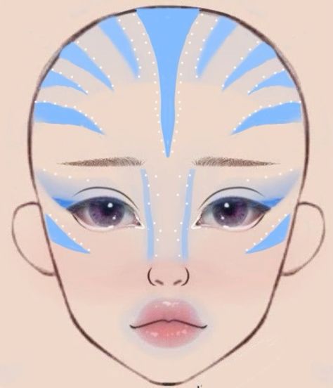 Pink Avatar Makeup, Avatar Makeup Tutorial, Simple Avatar Makeup, Avatar The Last Airbender Makeup, Avatar Makeup Look Simple, Avatar Makeup Halloween, Avatar Make Up, Avatar Inspired Makeup, Avatar Face Paint