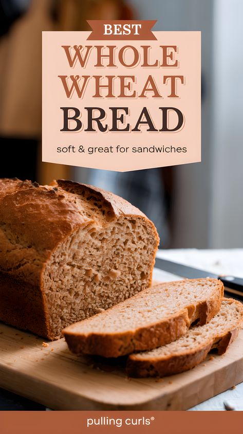 Busy families often struggle to find bread that's both nutritious and tasty. With the best whole wheat bread recipe, you’ll enjoy soft, homemade loaves perfect for sandwiches. Pin this for later to elevate your family's meals with wholesome goodness! Whole Wheat Bread Aesthetic, Diy Whole Wheat Bread, Homemade Wheat Bread Recipes Easy, Easy Whole Grain Bread Recipe, Wholewheat Bread Loaf, 100% Whole Wheat Bread Recipe, Soft Whole Wheat Bread Recipe, Whole Wheat Bread Recipe Healthy, Homemade Wheat Bread Recipes