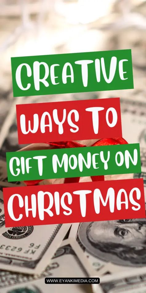 Creative Ways To Give Money For Christmas Ideas To Gift Money, Cash Christmas Gift Ideas Fun, Money Christmas Gift Ideas, Creative Ways To Gift Money, Ways To Gift Money, Money Gifts Christmas, Ways To Give Money, Christmas Money Cards, Wrapping Money