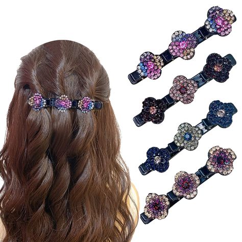 Braided Hair Clips, Clover Hair, Braid Clips, Black Hair Clips, Small Hair Clips, Crystal Hair Clips, Rhinestone Hair Clip, Hair Accessories Clips, Hair Accessories Gift