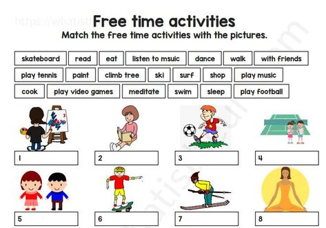 Students should enjoy their leisure time to the fullest extent possible. Leisure time is a necessary break from the grind of school and work. It allows students to recharge their batteries and come back refreshed and ready to tackle whatever comes their way. There are many ways to enjoy leisure time, but here have given some common activities in a worksheet format. Leisure Time Activities, Free Time Activities, Climb Trees, A Worksheet, The Grind, Time Activities, Play Tennis, Leisure Activities, Leisure Time